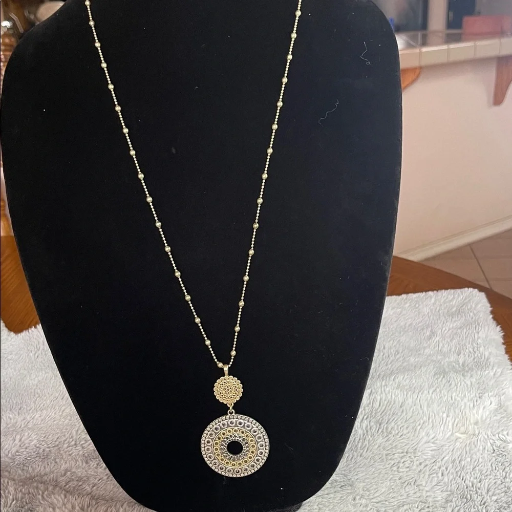 Lucky Brand Gold and Silver Beaded Necklace - Picture 1 of 4